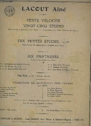 Seller image for PETTES VELOCITE - 25 ETUDES TRES FACILES ET GRADUEES POUR PIANO - PREPARATION A LA PETITE VELOCITE DE CZERNY. for sale by Le-Livre