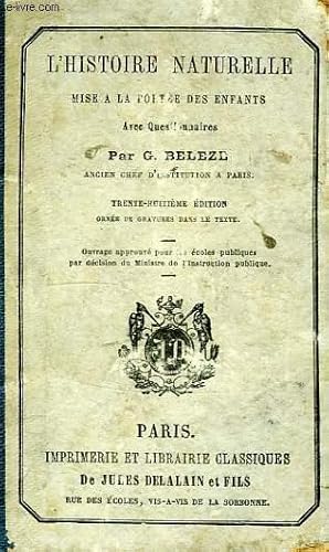 Seller image for L'HISTOIRE NATURELLE MISE A LA PORTEE DES ENFANTS for sale by Le-Livre