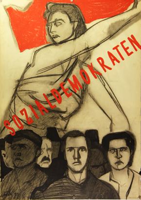 Plakat - Sozialdemokraten. Lithographie.