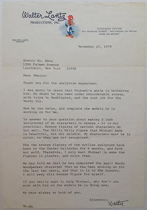 Typed Letter Signed on "Woody Woodpecker" letterhead