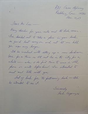 Autographed Letter Signed to a book designer