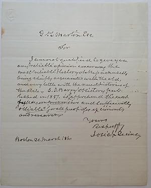 Autographed Letter Signed about Massachusetts history