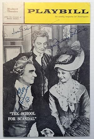 Signed Playbill -- "The School for Scandal"