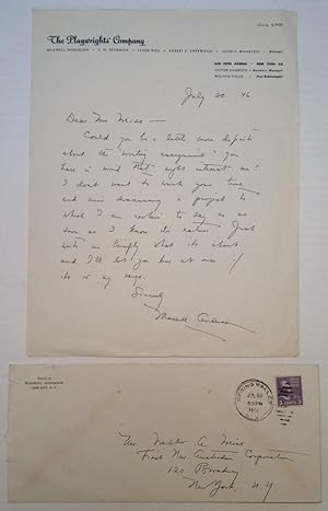 Autographed Letter Signed on "The Playwrights' Company" letterhead