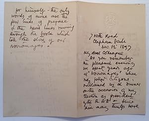 Autographed Letter Signed on "Royal Society of British Artists" embossed letterhead