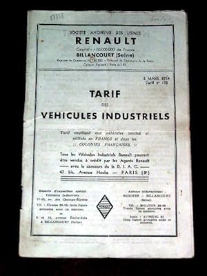 Renault - Tarif des Véhicules Industriels