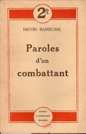 Paroles d'un combattant. Articles et discours (1917-1920)