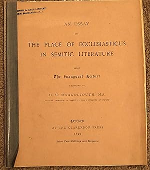 An Essay On The Place Of Ecclesiasticus In Semitic Literature