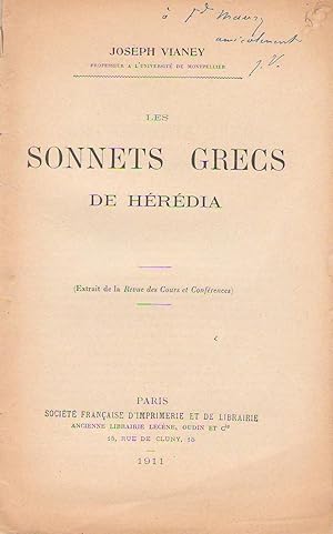 Les sonnets grecs de Hérédia. COPY INSCRIBED