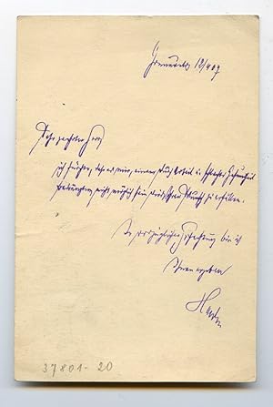 Imagen del vendedor de Eigenh. Postkarte mit U. a la venta por Antiquariat INLIBRIS Gilhofer Nfg. GmbH