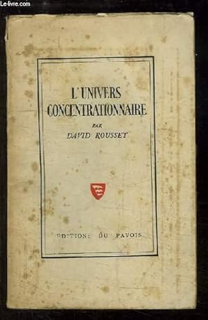 Bild des Verkufers fr L'univers concentrationnaire zum Verkauf von Le-Livre