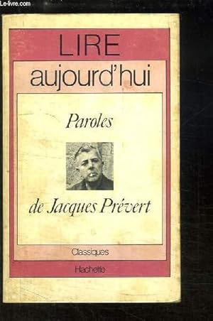 Immagine del venditore per Paroles de Jacques Prvert venduto da Le-Livre
