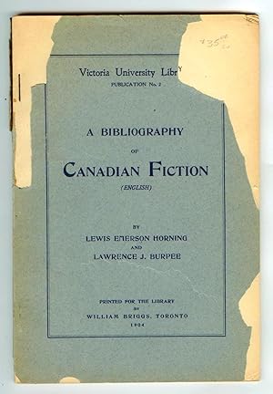 Seller image for A Bibliography of Canadian Fiction (English) for sale by Attic Books (ABAC, ILAB)