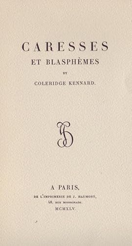 Imagen del vendedor de Caresses et Blasphmes a la venta por Elysium Books