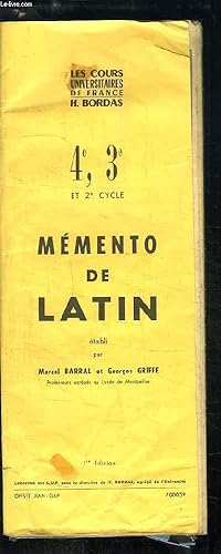 Seller image for Mmento de Latin. 4e, 3e et 2e cycle. for sale by Le-Livre