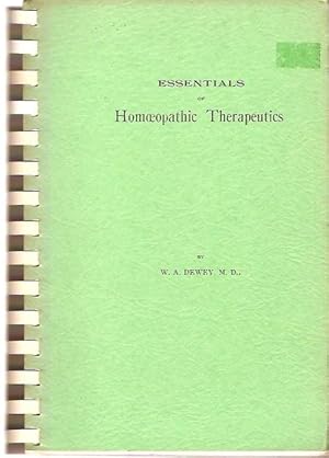 Immagine del venditore per Essentials of Homeopathic Therapeutics. venduto da City Basement Books