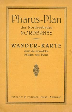 Pharus-Plan des Nordseebades Norderney: Wanderkarte durch die bewaldeten Anlagen und Dünen.