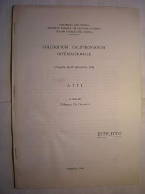 Itinerario de la investigación calderoniana durante los últimos decenios. Colloquium Calderonianu...