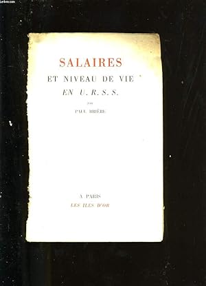 Imagen del vendedor de SALAIRES ET NIVEAU DE VIE EN U.R.S.S. a la venta por Le-Livre