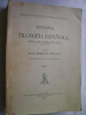 HISTORIA DE LA FILOSOFÍA ESPAÑOLA. ÉPOCA DEL RENACIMIENTO