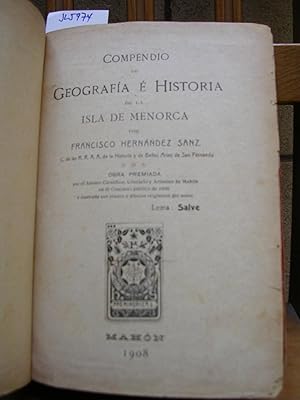 COMPENDIO DE GEOGRAFIA E HISTORIA DE LA ISLA DE MENORCA