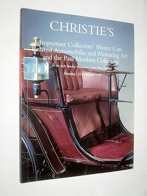 Imagen del vendedor de Important Collectors' Motor Cars, Related Automobilia and Motoring Art and the Paul Moebius Collection, 23 February 1998 Christie's International Motor Cars Auction at the Jack Barclay Showroom Nine Elms Catalogue, Sale No 5917 a la venta por Tony Hutchinson