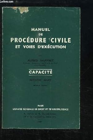 Bild des Verkufers fr Manuel de Procdure Civile et Voies d'excution. Capacit, 2me srie. zum Verkauf von Le-Livre