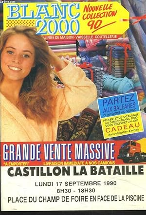 Image du vendeur pour CATALOGUE BLANC 2000, LINGE DE MAISON, VAISSELLE, COUTTELLERIE. NOUVELLE COLLECTION 1990. mis en vente par Le-Livre