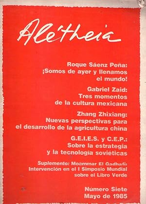 ALETHEIA - Nos. 0 al 7, abril, junio, julio, octubre, noviembre y diciembre de 1984. Abril y mayo...