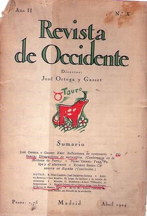 REVISTA DE OCCIDENTE - No. X - Año II - Abril 1924 - (No. 10, Año 2)