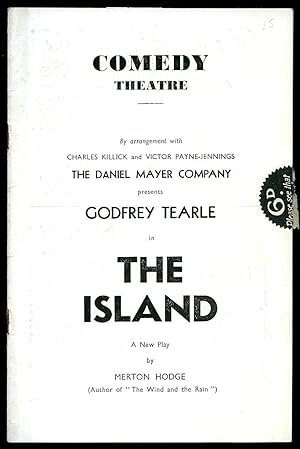 Imagen del vendedor de The Island': Souvenir Theatre Programme Performed at Comedy Theatre, London a la venta por Little Stour Books PBFA Member
