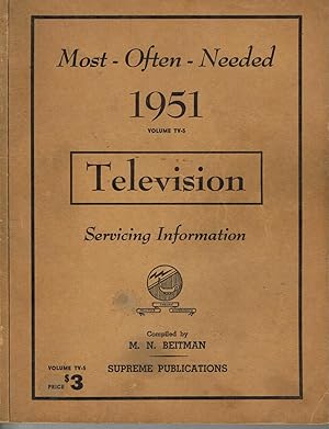 Immagine del venditore per Most - Often - Needed 1951 Television Servicing Information, Volume TV-5 venduto da SUNSET BOOKS