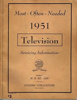Bild des Verkufers fr Most - Often - Needed 1951 Television Servicing Information, Volume TV-5 zum Verkauf von SUNSET BOOKS