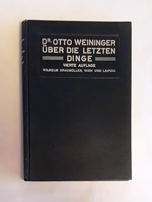 Bild des Verkufers fr ber die letzten Dinge. Mit einem biographischen Vorwort von Dr. Moriz Rappaport. 4. Auflage. zum Verkauf von erlesenes  Antiquariat & Buchhandlung