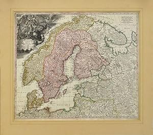 Scandinavia complectens Sueciae, Daniae & Norvegiae Regna ex Tabulis Joh. Baptista Homani, Norimb...