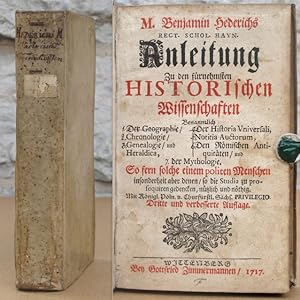 Bild des Verkufers fr Anleitung zu den frnehmsten historischen Wissenschaften. zum Verkauf von Antiquaria Bok & Bildantikvariat AB