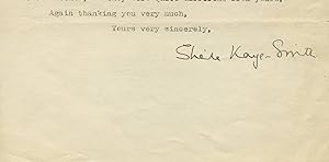 Typed letter, signed "Sheila Kaye-Smith," to Harold Kamp of Fresno, California