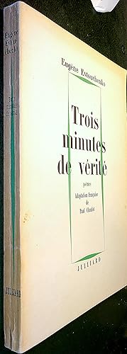 Imagen del vendedor de Trois minutes de vrit a la venta por Le Chemin des philosophes