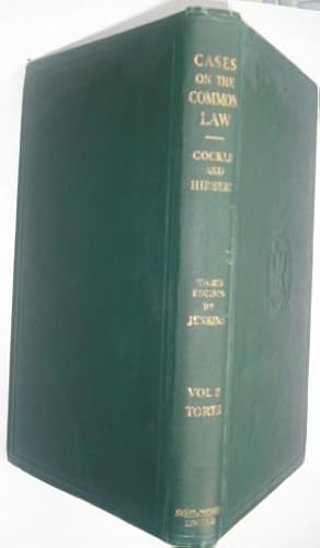 Image du vendeur pour Cockle & Hibberts' Leading Cases in Common Law Volume II Torts mis en vente par Beach Hut Books
