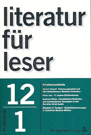 Imagen del vendedor de Literatur fr Leser (LFL). 35. Jahrgang. 4 Hefte. a la venta por Fundus-Online GbR Borkert Schwarz Zerfa