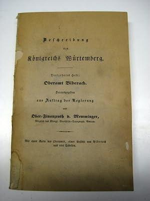 Bild des Verkufers fr Beschreibung des Oberamts Biberach. Hrsg. v. [J. D. G.] Memminger. zum Verkauf von Mller & Grff e.K.