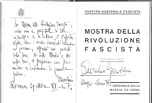 Bild des Verkufers fr MOSTRA DELLA RIVOLUZIONE FASCISTA I Decennale della Marcia su Roma - contiene all'inizio la riproduzione in fac-simile dell'autografo di Benito Mussolini, Capo del Governo e Duce del Fascismo zum Verkauf von ART...on paper - 20th Century Art Books