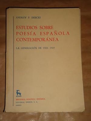Bild des Verkufers fr Estudios sobre poesa espaola contempornea. La generacin de 1924-1925 zum Verkauf von Llibres Capra