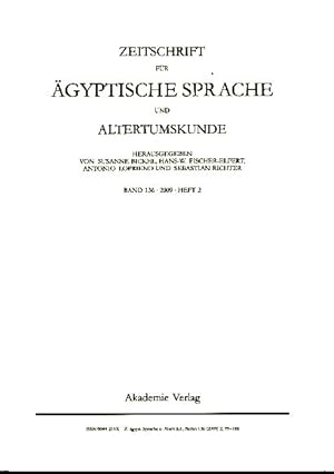 Bild des Verkufers fr Zeitschrift fr gyptische Sprache und Altertumskunde. Band 137, 2010, Heft 1. zum Verkauf von Fundus-Online GbR Borkert Schwarz Zerfa