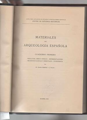 Imagen del vendedor de MATERIALES DE ARQUEOLOGIA ESPAOLA: CUADERNO PRIMERO. a la venta por Auca Llibres Antics / Yara Prez Jorques