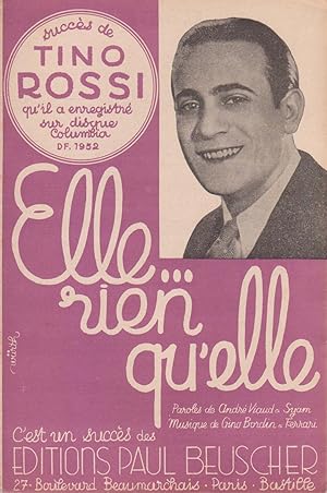 Immagine del venditore per Partition de "Elle, rien qu'elle", valse cre par Tino Rossi venduto da Bouquinerie "Rue du Bac"