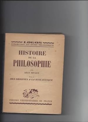 Histoire de la philosophie t1 des origines a la scolastique