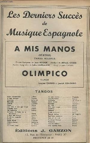 Imagen del vendedor de OLIMPICO + A MIS MANOS - BANDONEON A+B + PIANO + VIOLON A+B + CONTREBASSE + SAXO ALTO MIB + CHANT. a la venta por Le-Livre