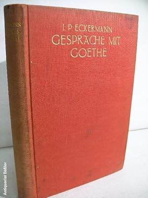 Bild des Verkufers fr Gesrpche mit Goethe in den letzten Jahren seines Lebens. Mit einer Einleitung u. erl. Anmerkungen hrsg. v. A. Kohut. zum Verkauf von Antiquariat Bler