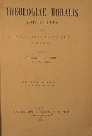 Image du vendeur pour Theologiae moralis institutiones quas in Collegio Lovaniensi Societatis Jesu mis en vente par Antica Libreria Srl